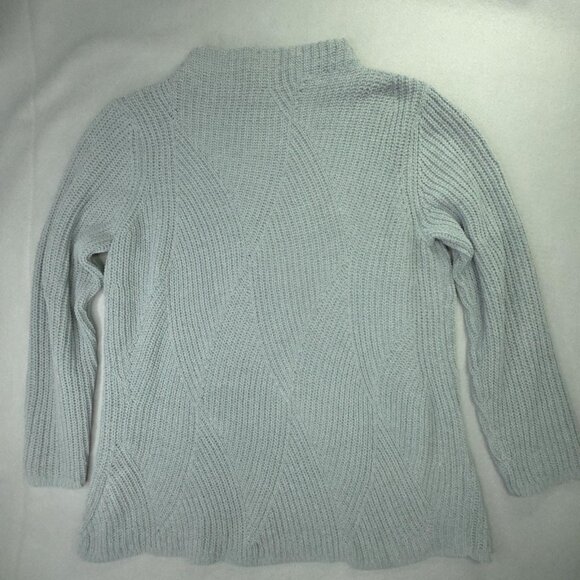 J Jill Sweater Women L Sage Green Chenille Mock Neck Pullover Chunky Plush Tunic - Picture 5 of 11